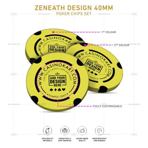 Customisable Casino Poker Chips, Zeneath Design 40 MM