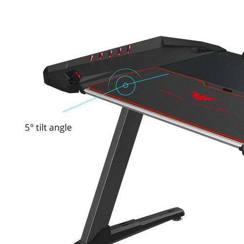 Eureka Ergonomic Gaming Table- Z2, Z Shaped, 50 Inches, RGB LED Light