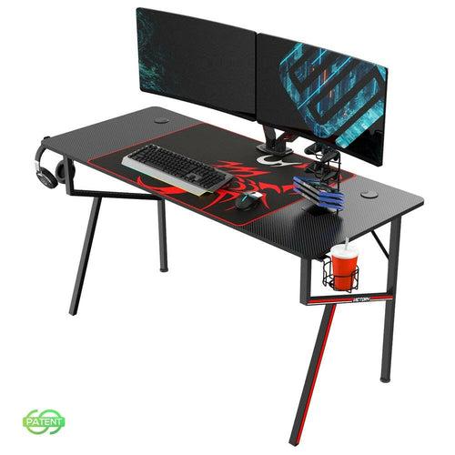 Eureka Ergonomic Gaming Table - Captain K Series, 55 Inches, Black