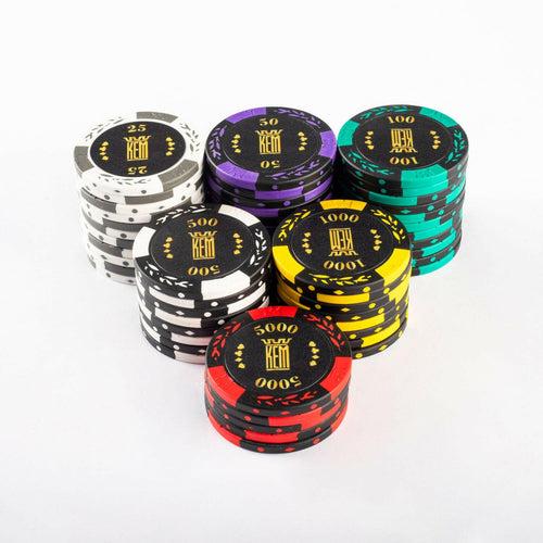 KEM Poker Chips Set - MC, 300 And 500 Pieces, Clay, 40 MM, 14g