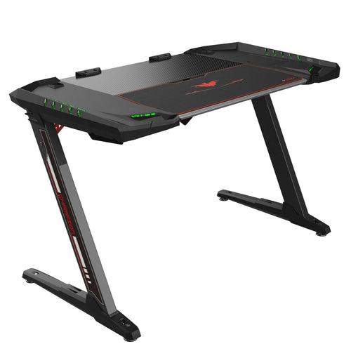 Eureka Ergonomic Gaming Table- Z2, Z Shaped, 50 Inches, RGB LED Light