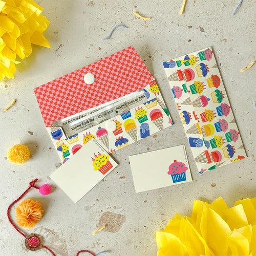 GIFT - Cup Cake : Eco-Friendly Kids Gift Envelope Set by MAPAYAH