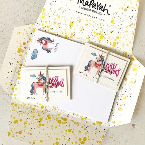 KIT - Unicorn : Personalised Stationery Set by Mapayah