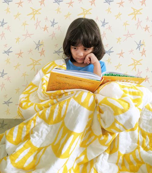 SNUGGLE - Angela: Quilted Reversible 100% Cotton Kids Blankets by Mapayah