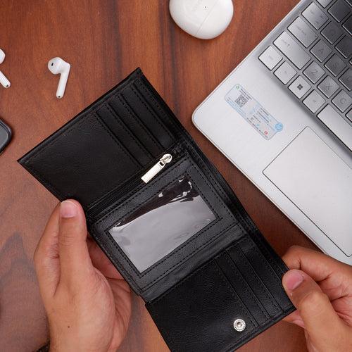 Black Trifold Mens Wallet