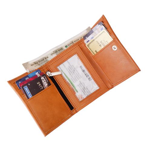 Tan Trifold Mens Wallet