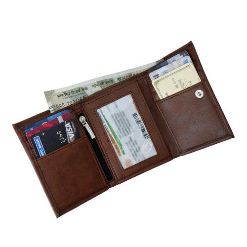 Dark Brown Trifold Mens Wallet