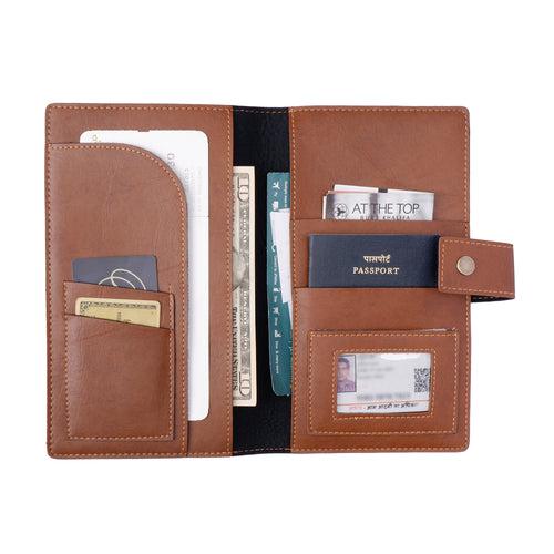 Tan Travel Passport Holder