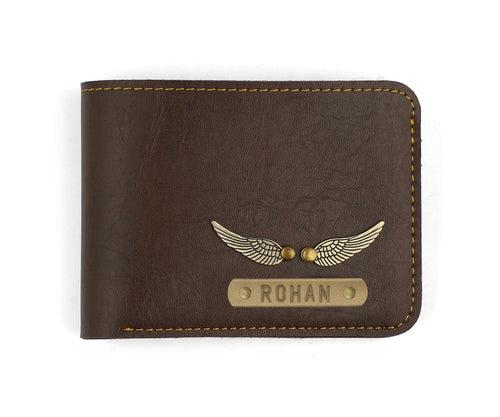 Customized Dark Brown Mens Wallet with Free Charm