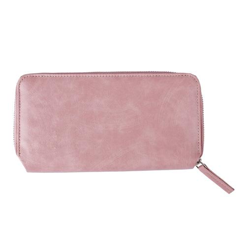 Blush Pink Womens Zip Wallet - Long