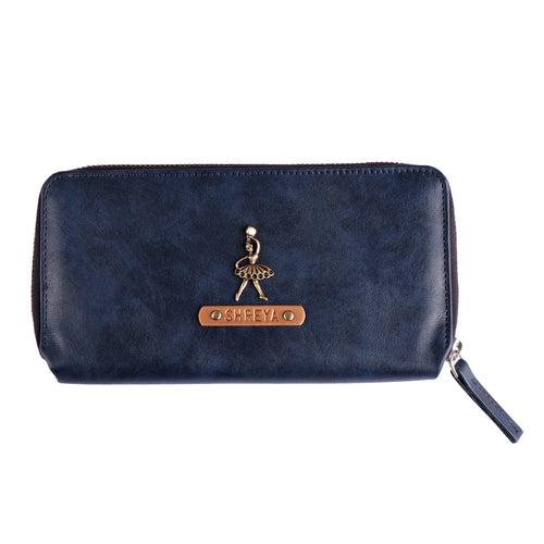 Midnight Blue Womens Zip Wallet - Long