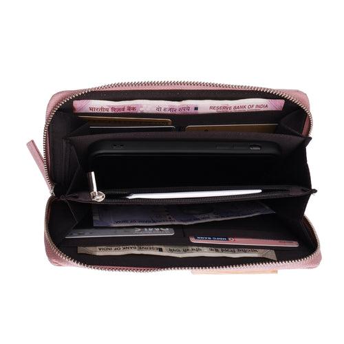 Blush Pink Womens Zip Wallet - Long