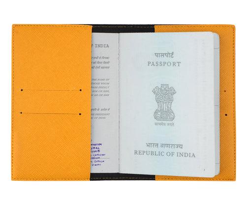 Personalized Mustard Textured Passport Cover