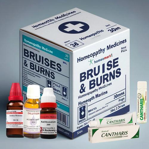 Homeopathy First Aid Medicines for Bruises and Skin Burns