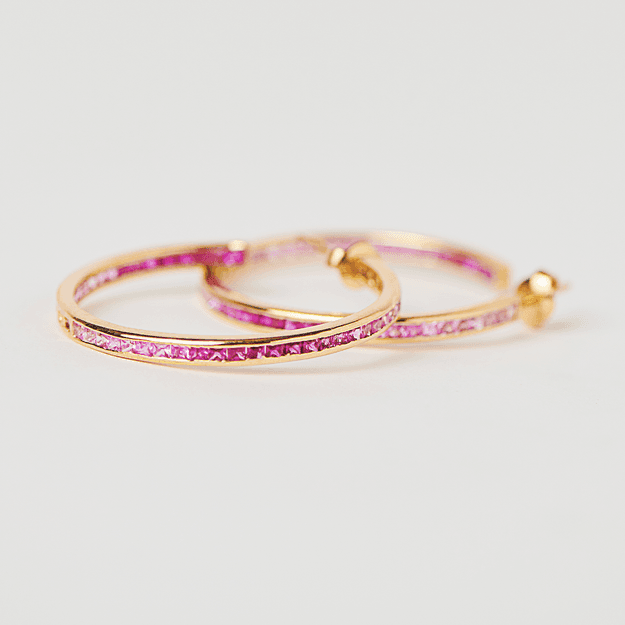 Ombre Ruby Hoops