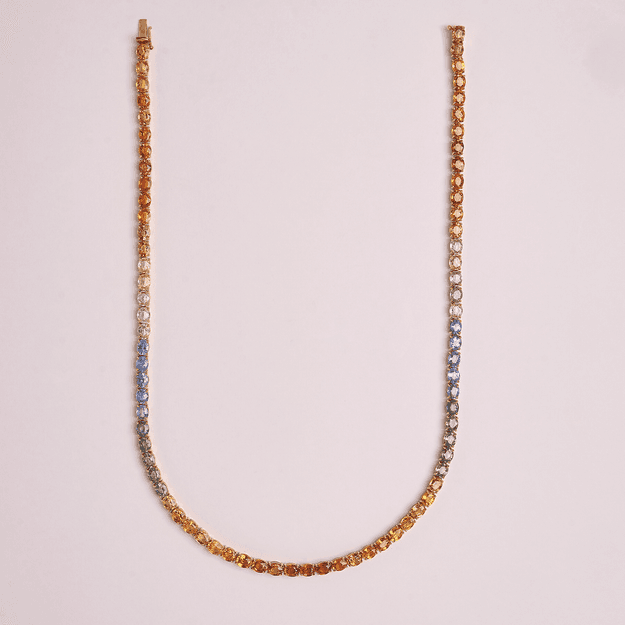 Rainbow Sapphire Tennis Necklace