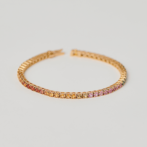 Rainbow Bracelet with Round Sapphires