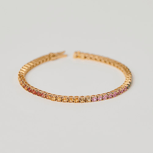 Rainbow Bracelet with Round Sapphires