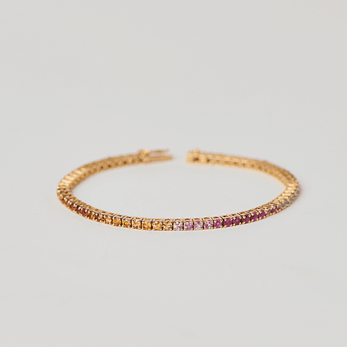 Rainbow Bracelet with Round Sapphires