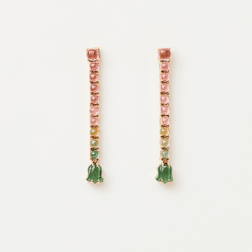 Ombre Tourmaline Flower Earrings