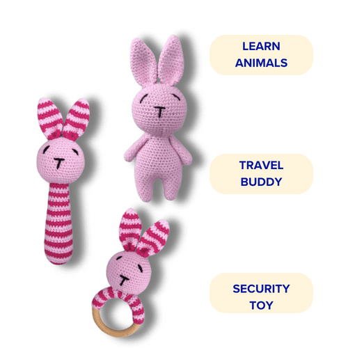 Hoppin' Trio Rattle, Teether and Bunny