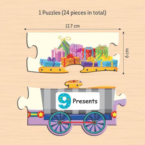 Number Train Jigsaw Puzzle For Kids | 3+Years | 24 N Pieces 1 N Picture Book