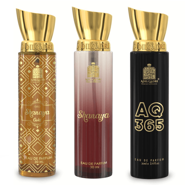 Pack Of 3 Shanaya, AQ 365 And Shanaya Gold Premium Perfume Sprays 30ML x 3