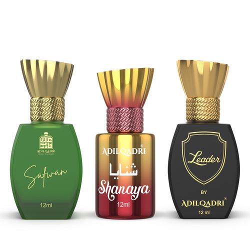 3 Pcs Attar Set Safwan, Shanaya And Leader 12ml Each