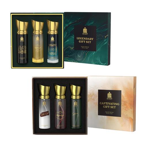 Pack Of 2 Captivating Trio And Legendary Gift Set  Premium Perfume Spray 20ml x 6