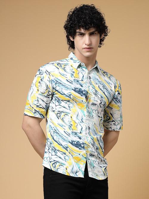 Exotic Hawaiian Shirt With Drop Shoulders