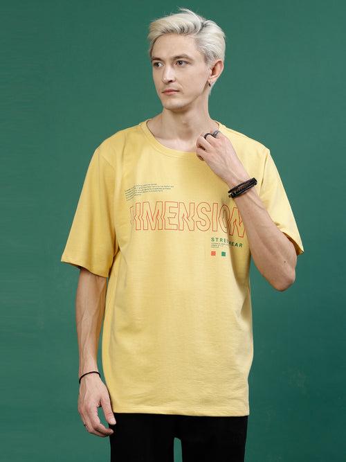Oversized Typography Cotton Terry T-Shirt