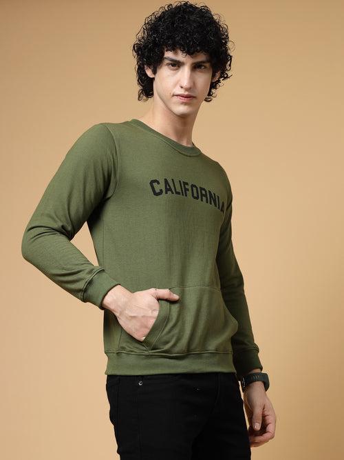 California Round Neck  Fleece Sweatshirt