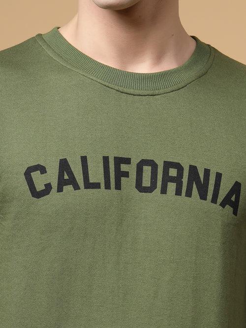 California Round Neck  Fleece Sweatshirt
