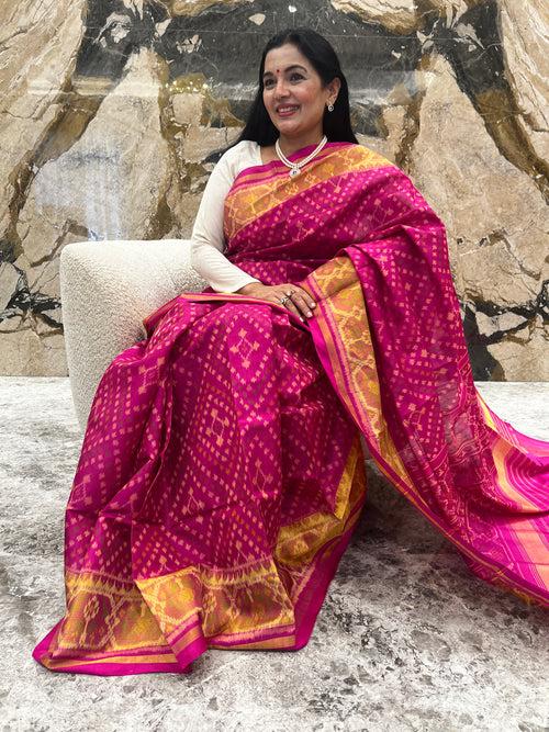 Pink Rajkot Patola Saree: Timeless Heritage, Modern Charm