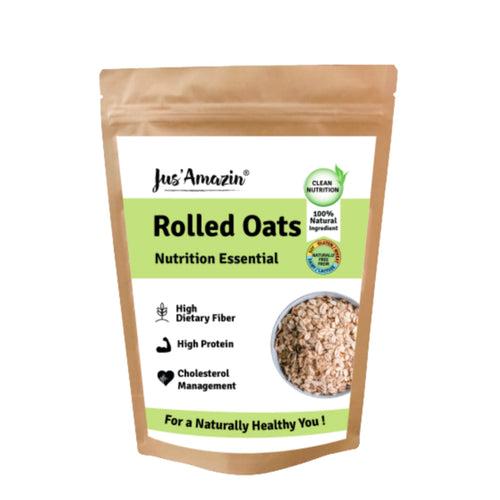 Rolled Oats | High Protein | With Beta Glucan Fiber | Cholesterol Management | Naturally Gluten Free | Clean Nutrition | 100% Natural - 500 g