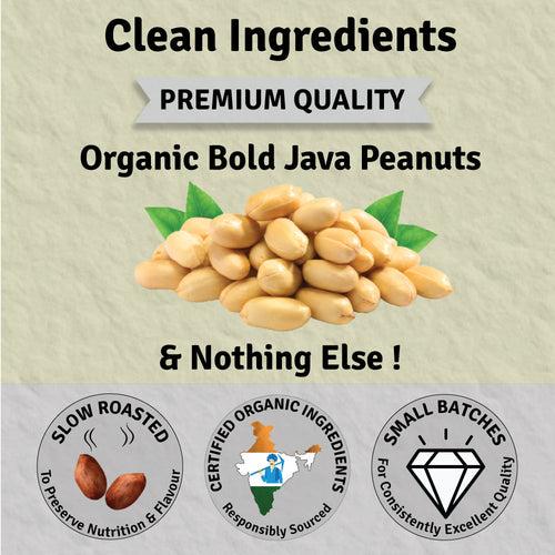Crunchy Organic Peanut Butter - Unsweetened |100% Organic Peanuts, & nothing else ! - 1 Kg Tub