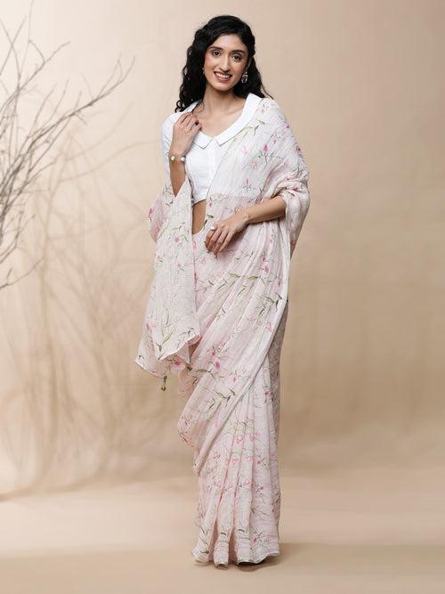 Lata Linen Pink Saree