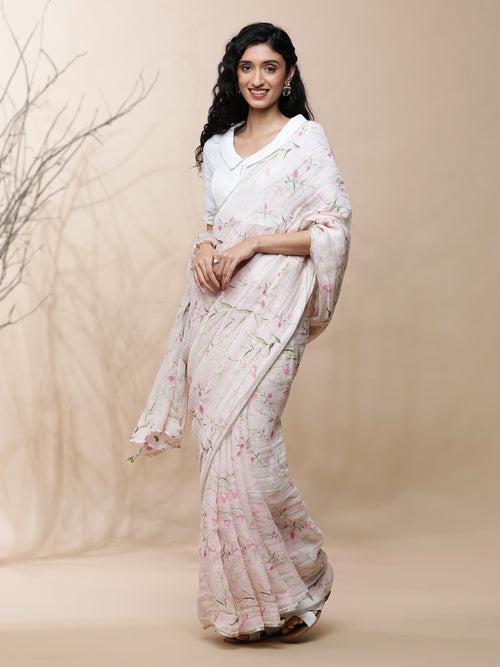 Lata Linen Pink Saree