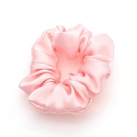 Prolixr's Pink Scrunchies - Made With Soft Satin - Anti Hair Breakage, No Tugging & Pulling - For Pony Tail, Buns & Other Hairstyles - Perfect Hair Accessory For All Occasions (10)