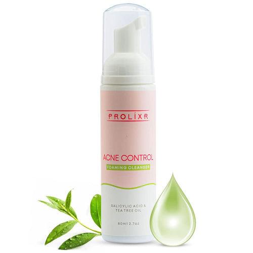 Prolixr Acne Control Foaming Face Wash - With Salicylic Acid & Tea Tree Oil - Reduces Active Acne & Pimples - For Women & Men - Suitable For All Skin Types -80 Ml