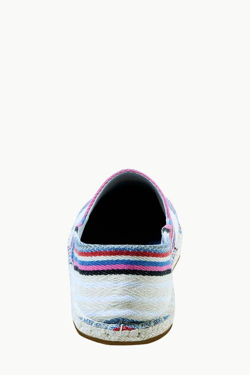 Mens Multi Color Jacquard Striped Espadrilles