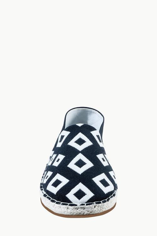 Mens Black n White Aztec Espadrilles