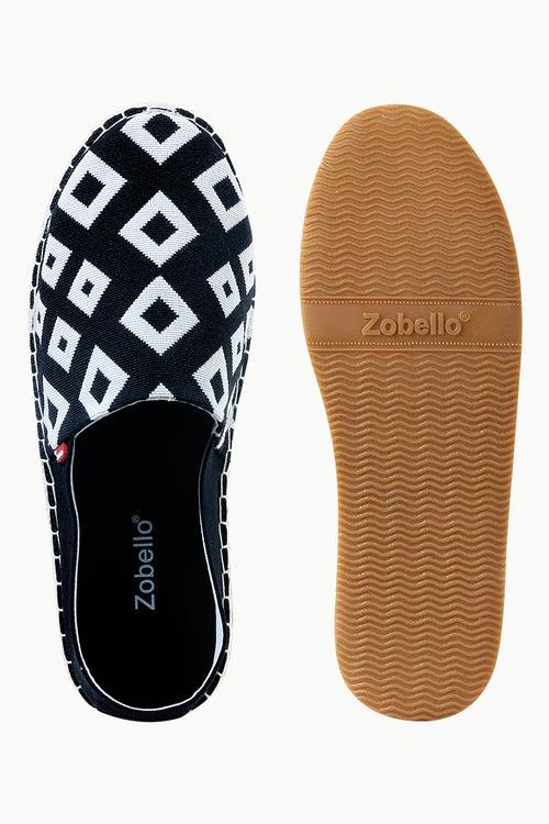 Mens Black n White Aztec Espadrilles