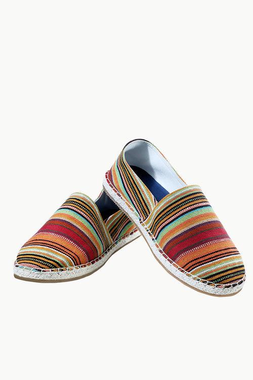 Mens Multi Color Street striped Espadrilles