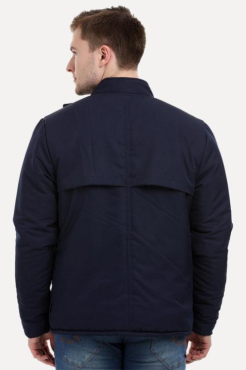 Men's Navy Padded Winter Zipper Jacket