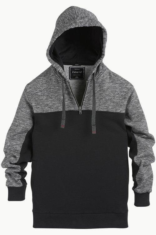 Colourblock Popover Black Hoodie