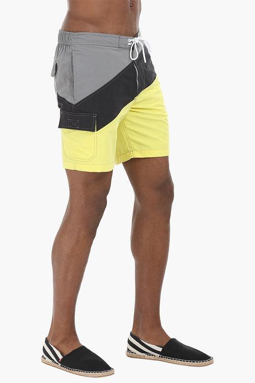 Diagonal Colorblock Swimshorts