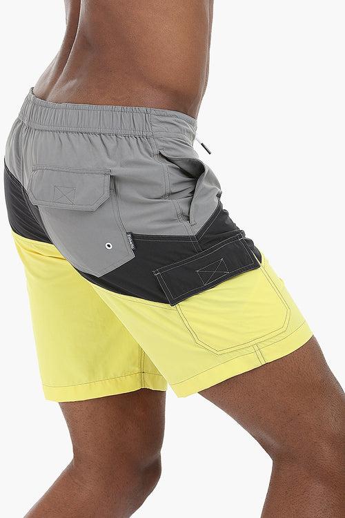 Diagonal Colorblock Swimshorts