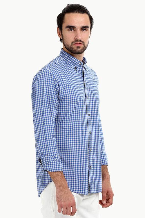 Men's Baby Blue Gingham Shirt