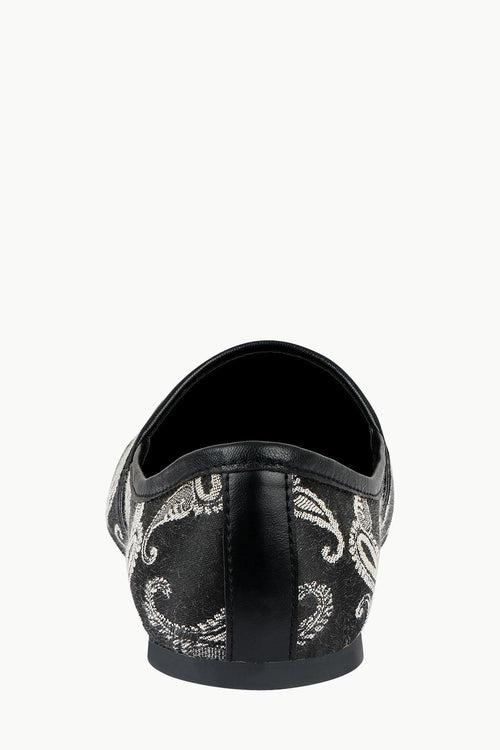 Mens Black Paisley Slip-On Juttis